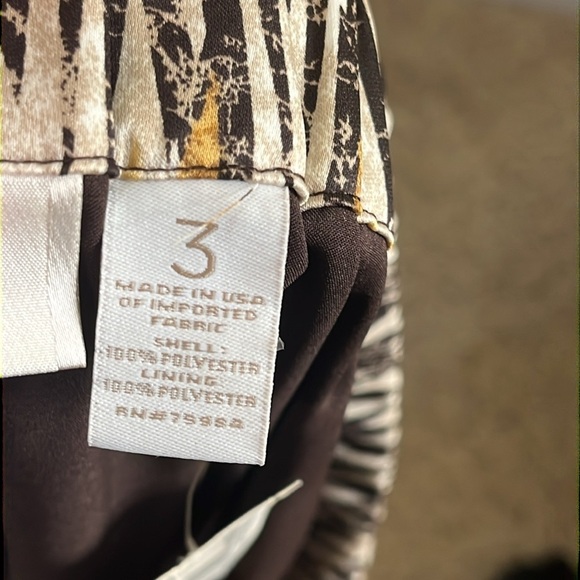 Chico's diamond ikat pull on elastic waistband Brown and Tan Patterned Skirt - Picture 8 of 14